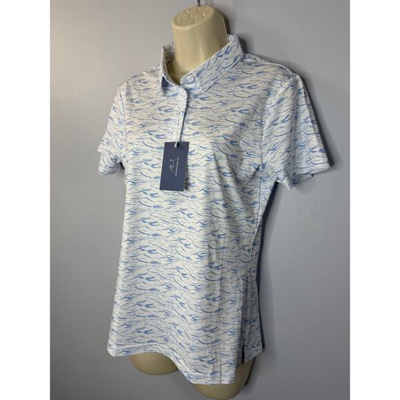 Coastal Golf Co.  Surf Side Polo Shirt Performance Ocean Blue Sz S New - Picture 3 of 11